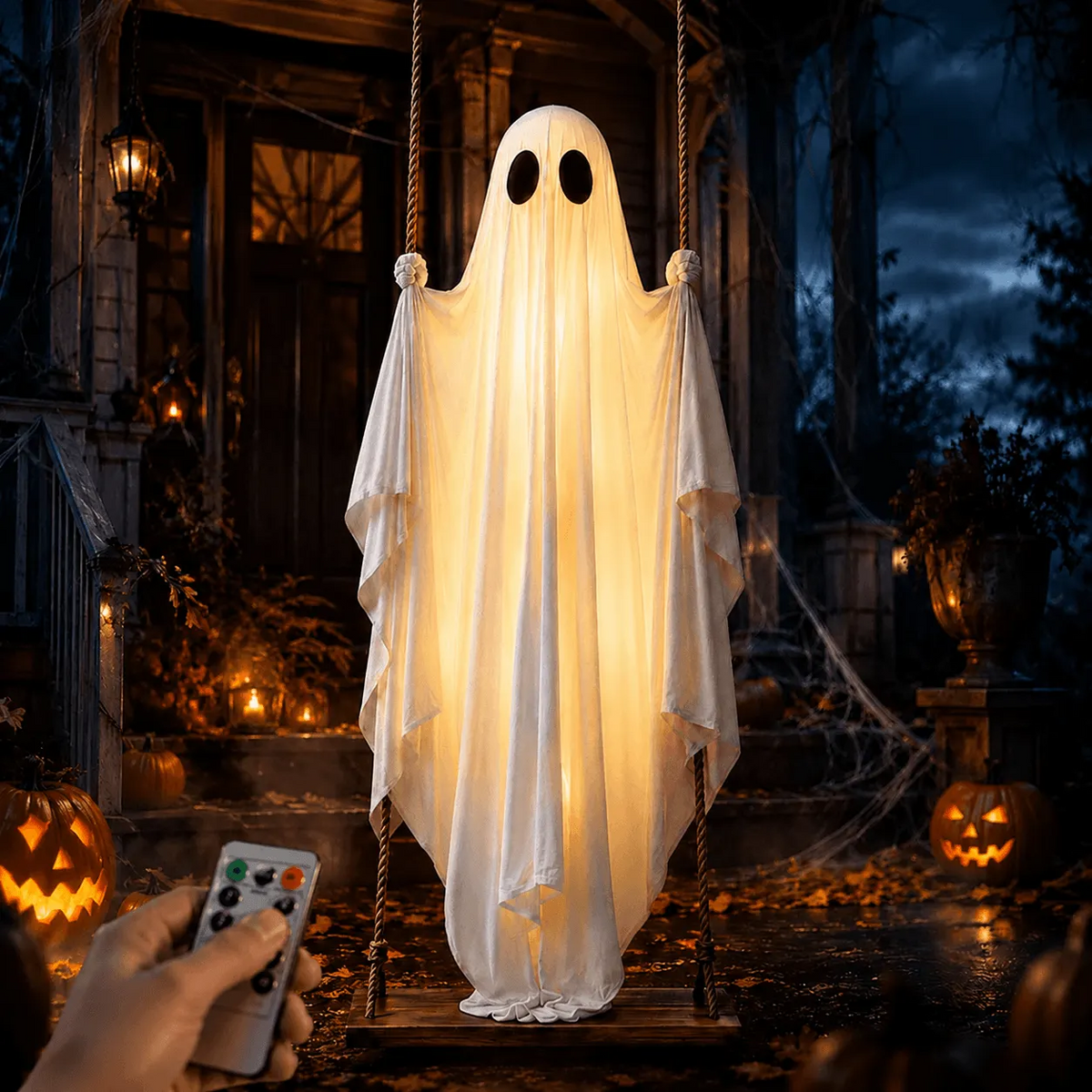 5FT Hanging Ghost Halloween Decoration with LED Lights