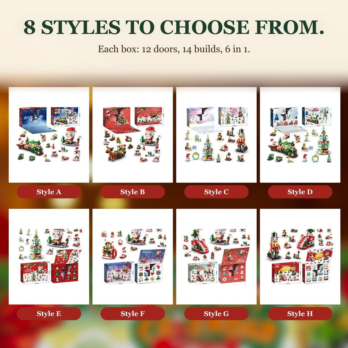 12-Day Christmas Advent Calendar – 14 Brick Builds Multi-Colour