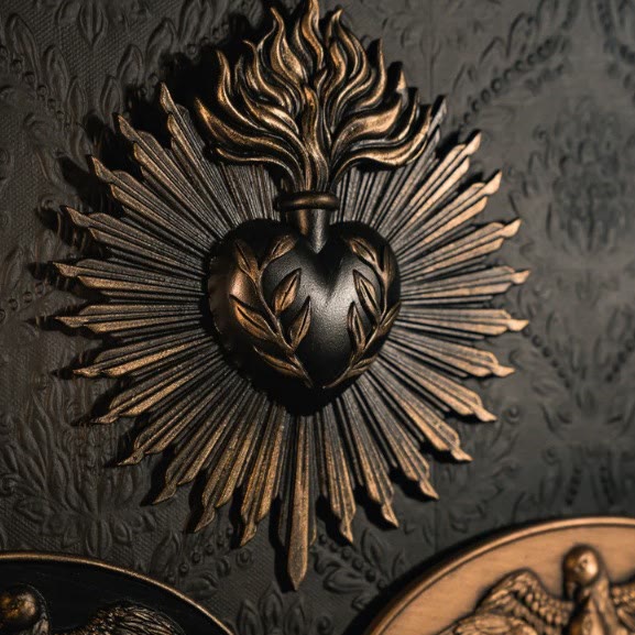 Sacred Heart Resin Wall Art – Religious Home Decor
