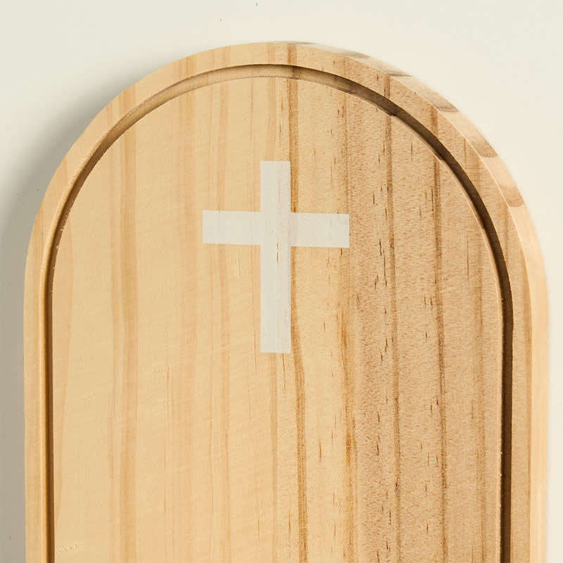 Wooden Prayer Altar Shelf with Cross – Handcrafted Devotional Wall Decor