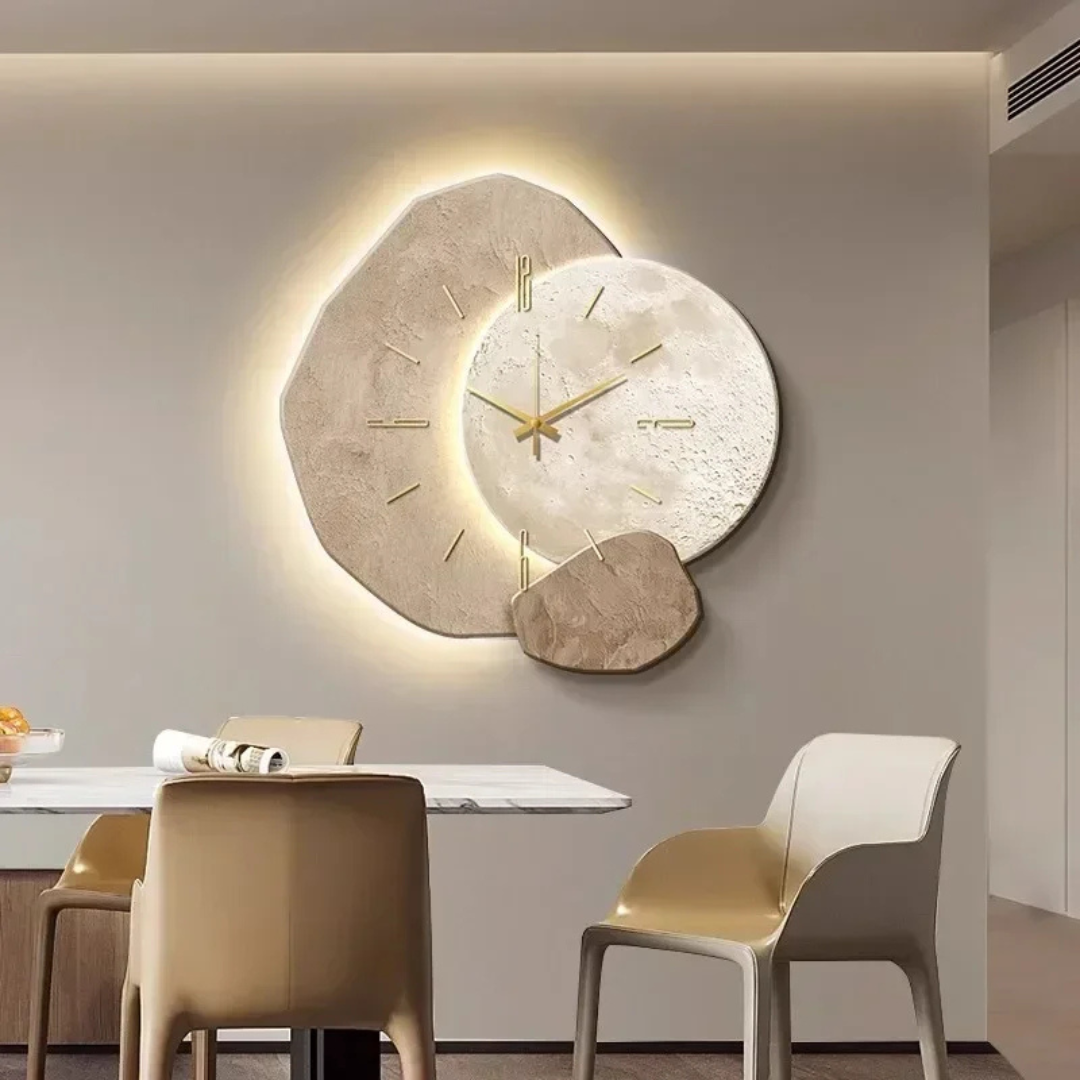 Wood Wall Clock with LED Backlight – Silent Modern Home Decor