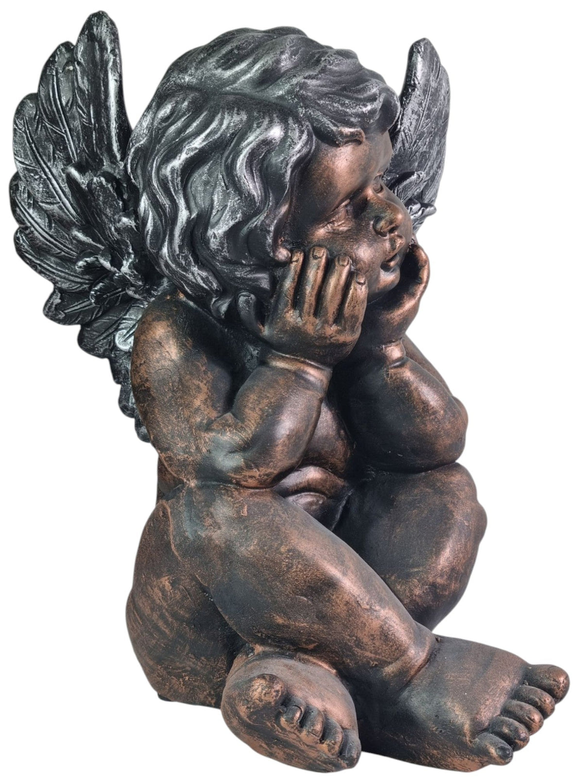 Bronze Effect Cherub Angel Garden Statue Ornament