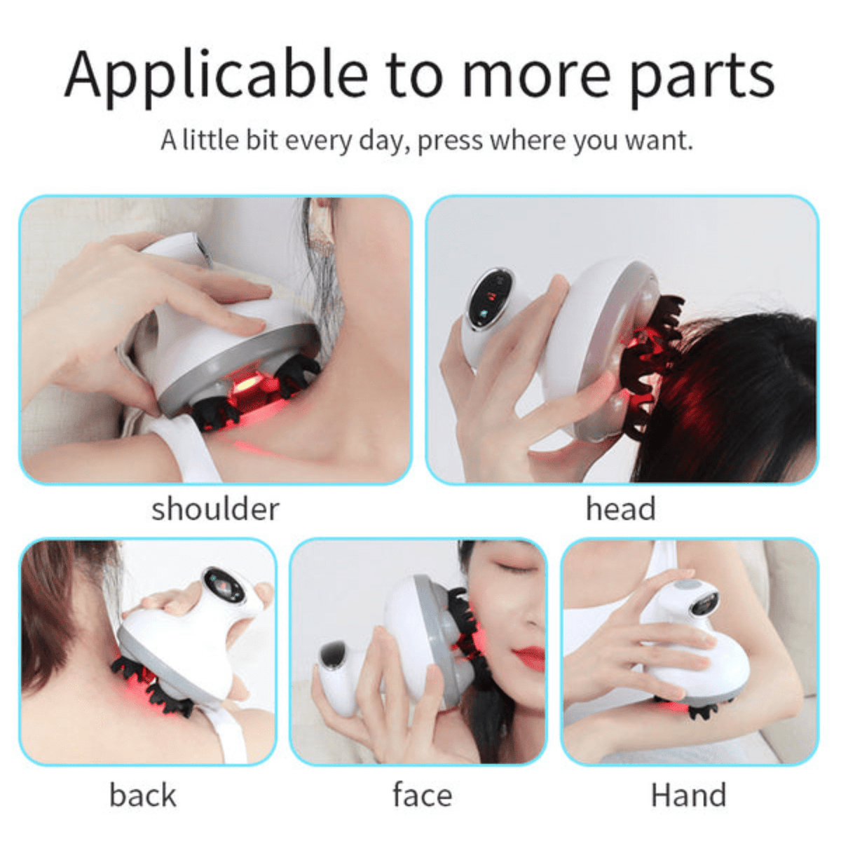 Electric Head Scalp Massager with Red Light Therapy – PRO