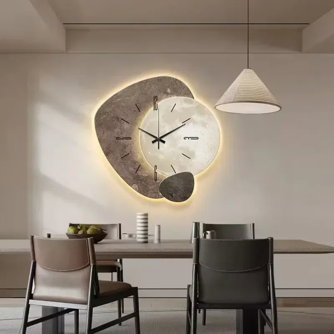 Wood Wall Clock with LED Backlight – Silent Modern Home Decor