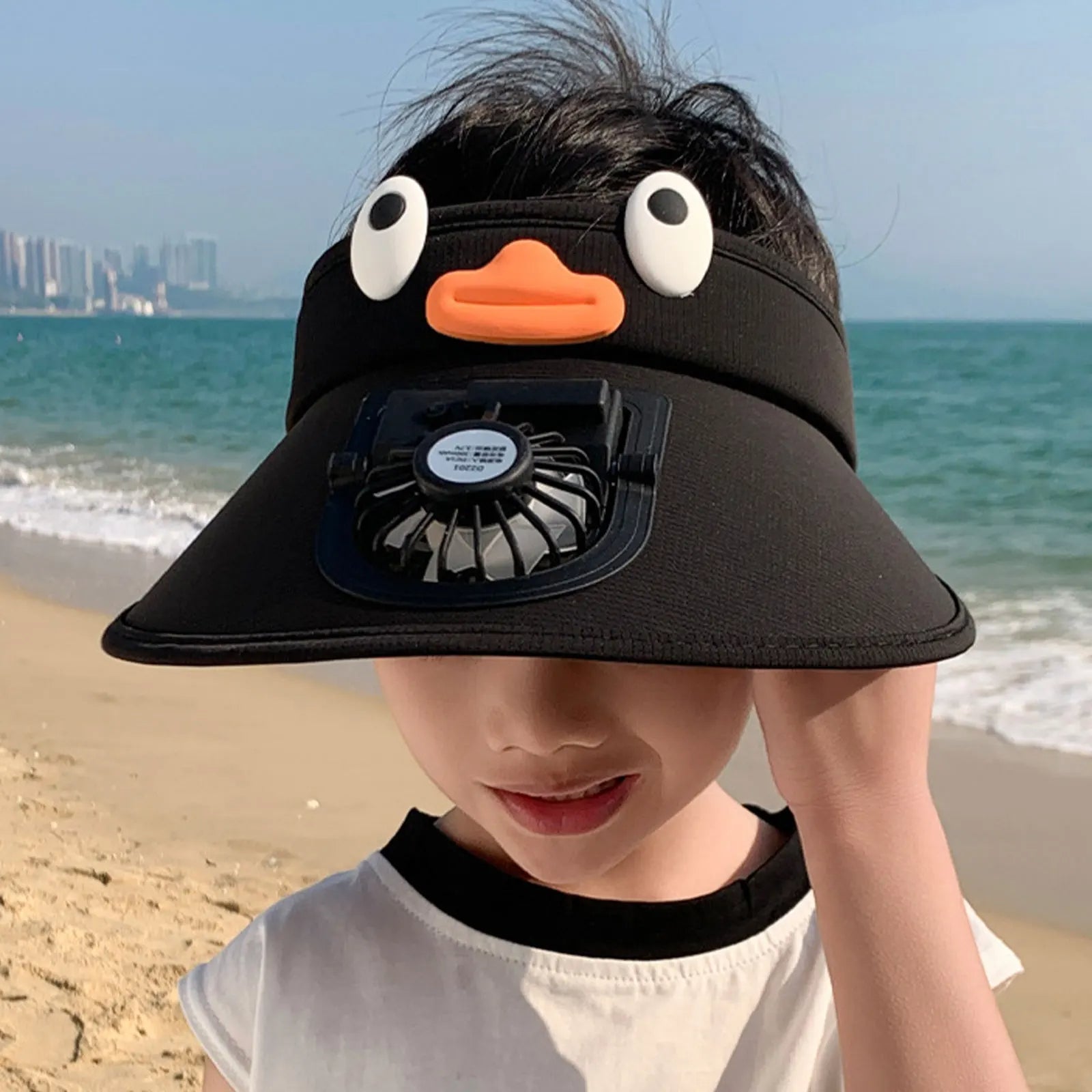 Kids Sun Visor Hat with Built-in Cooling Fan – UV Protection