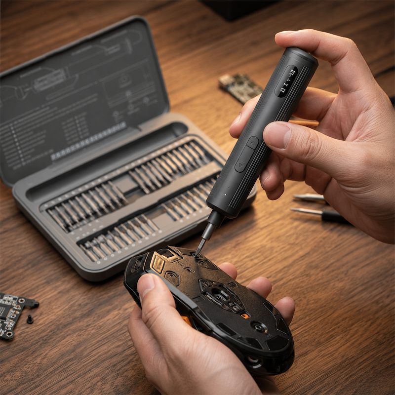 Rechargeable Mini Electric Screwdriver with 95-Piece Precision Repair Kit