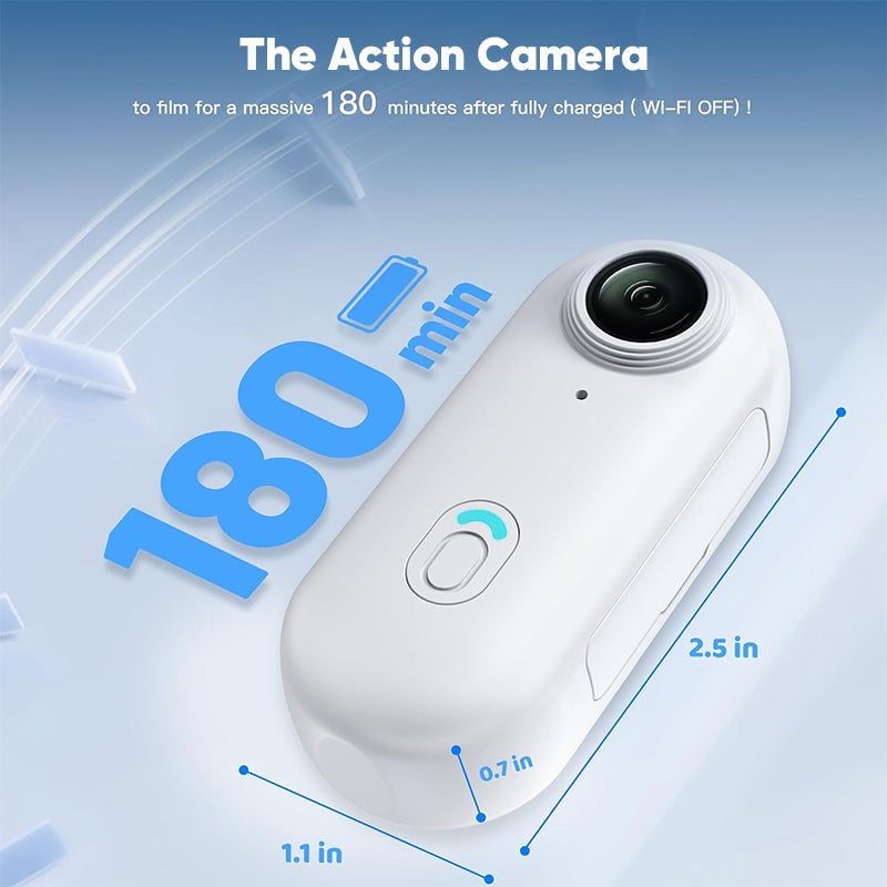 Magnetic 4K Action Camera with Wide-Angle Lens
