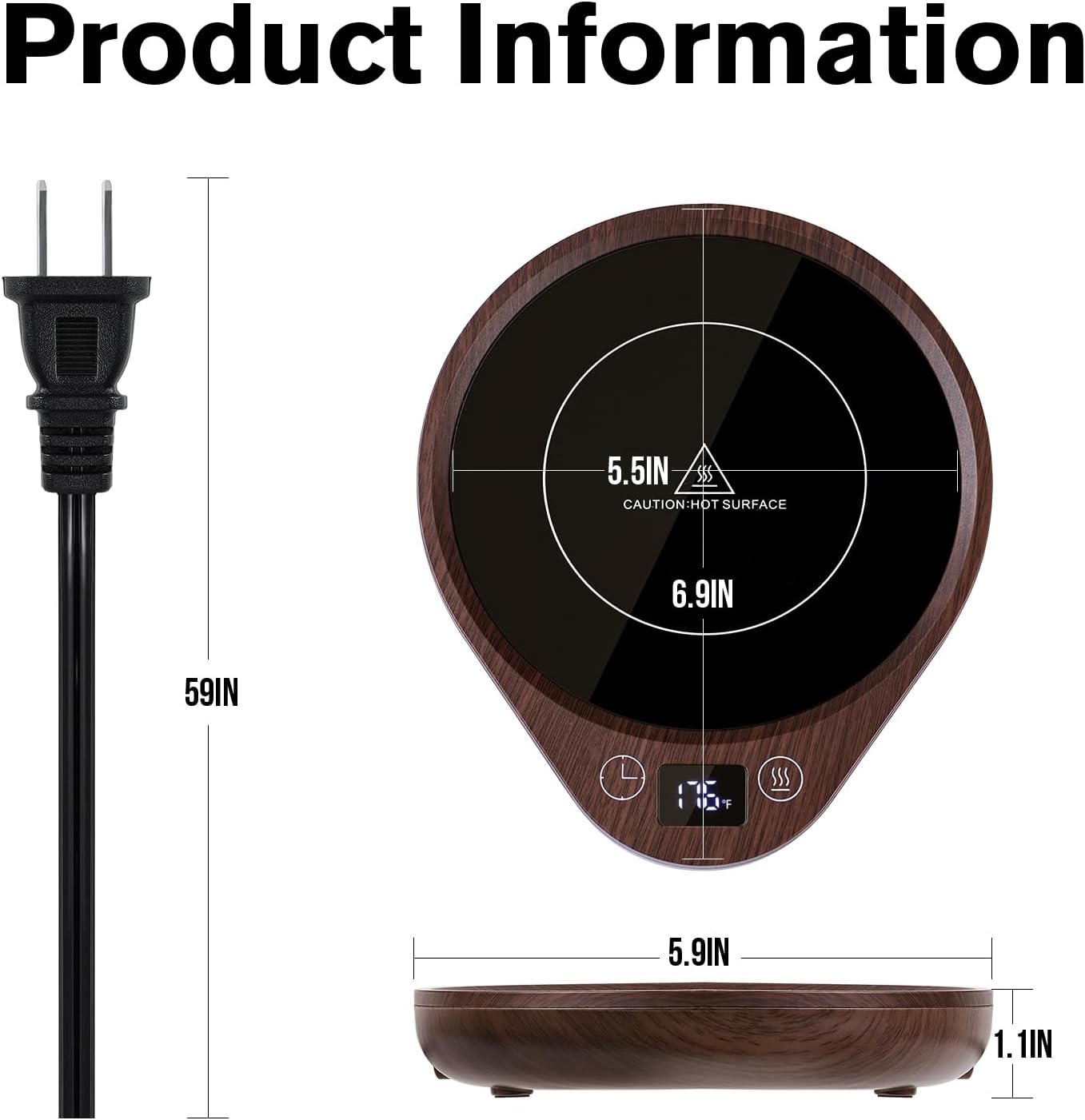 Coffee Mug Warmer Set with Touch Controls & Auto Shutoff