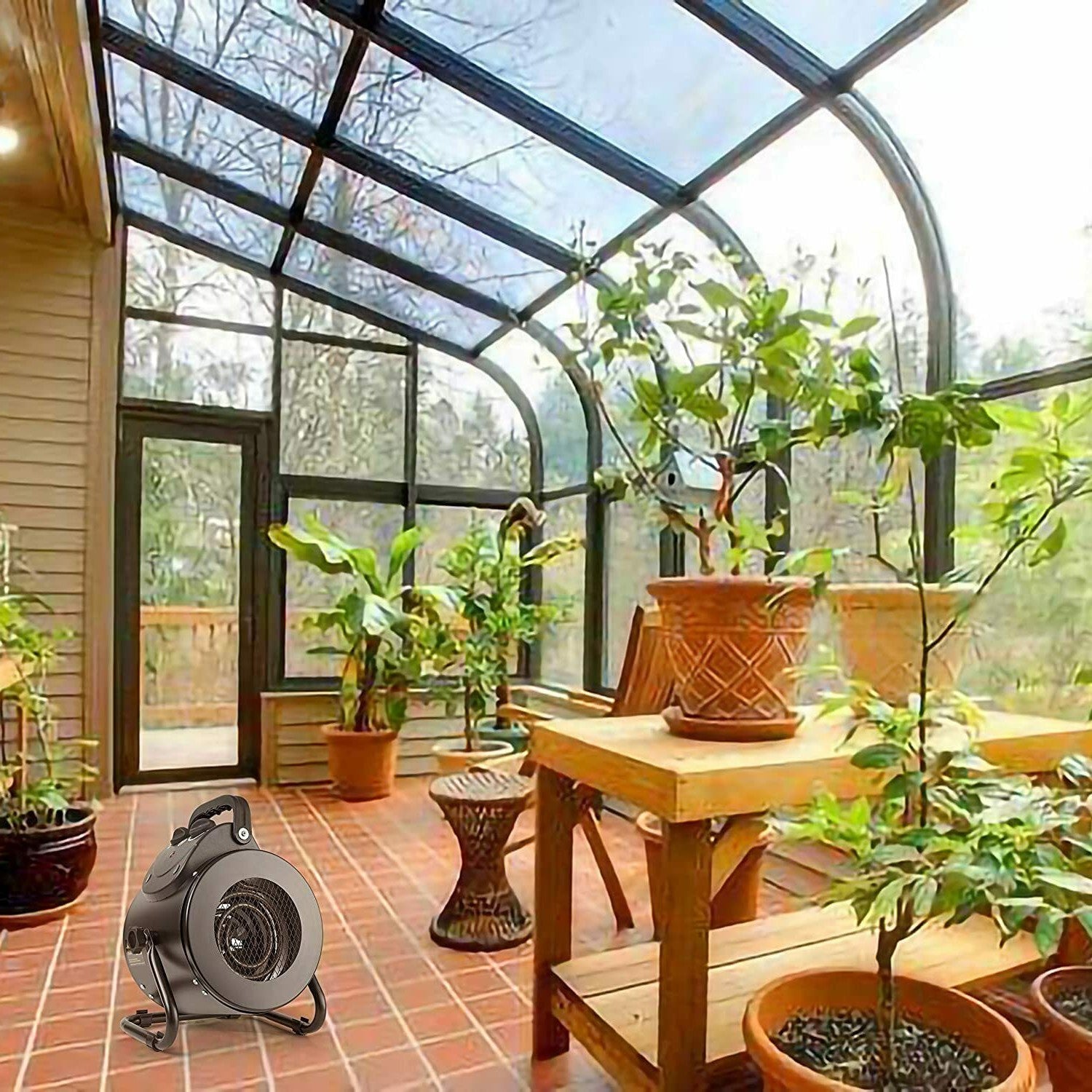 1500W Electric Heater Fan for Greenhouse & Grow Tent – IPX4 Waterproof