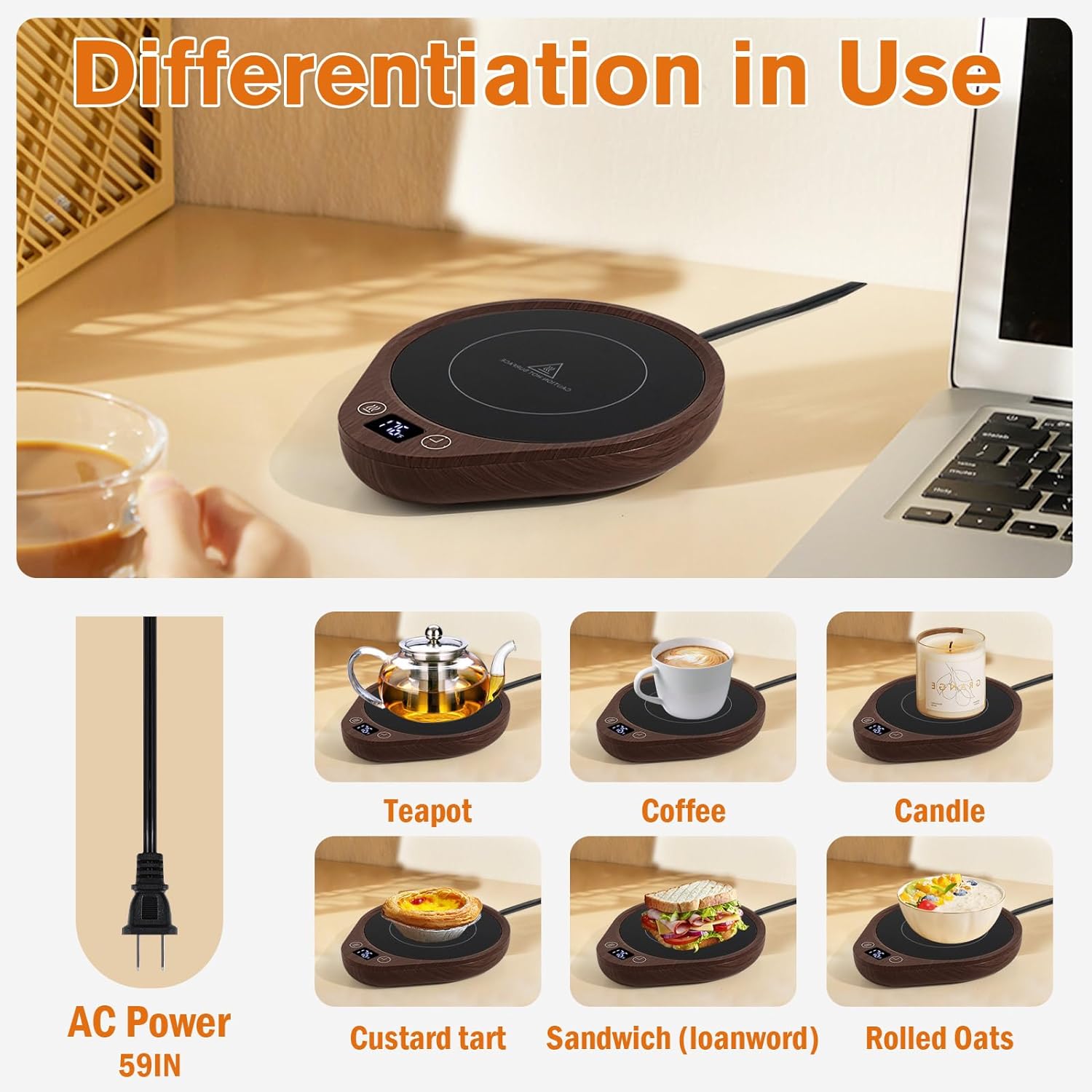 Coffee Mug Warmer Set with Touch Controls & Auto Shutoff