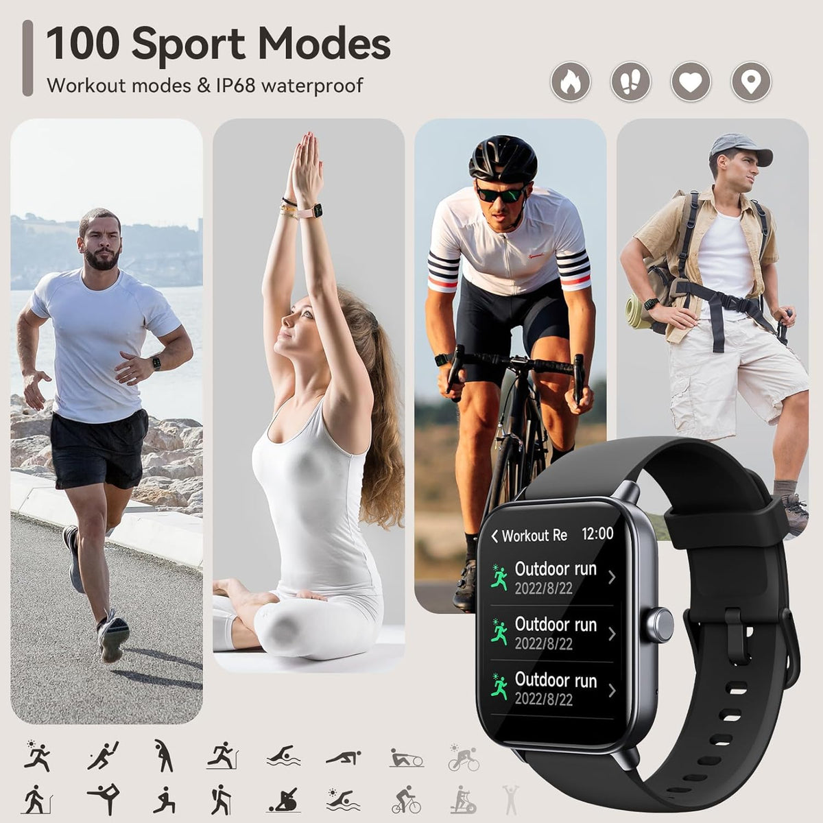 Smart Watch 1.8" HD Display – Fitness Tracker with GPS