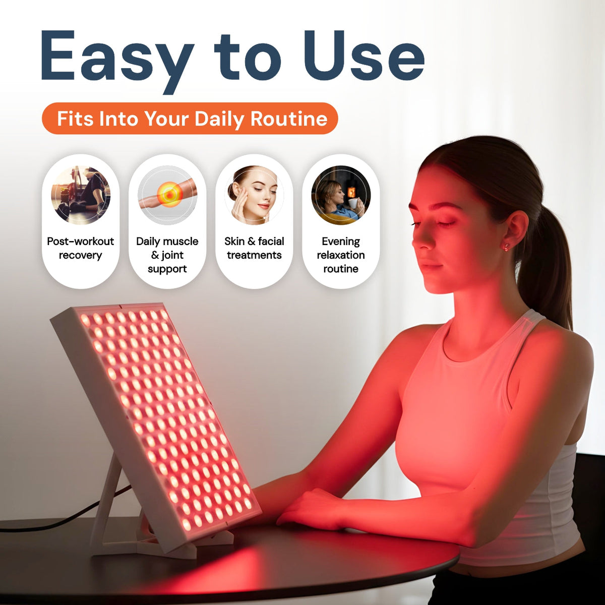 Red Light Therapy Panel for Face, Hair & Body Wellness