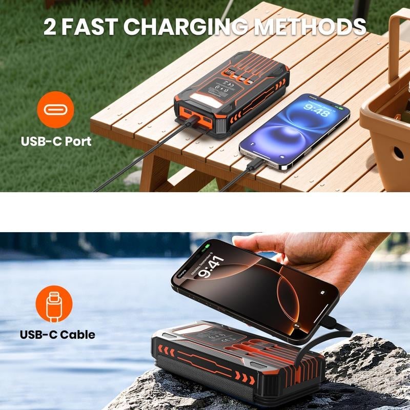 20000mAh Solar Power Bank with Wireless Charging