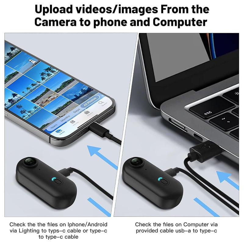 Magnetic 4K Action Camera with Wide-Angle Lens