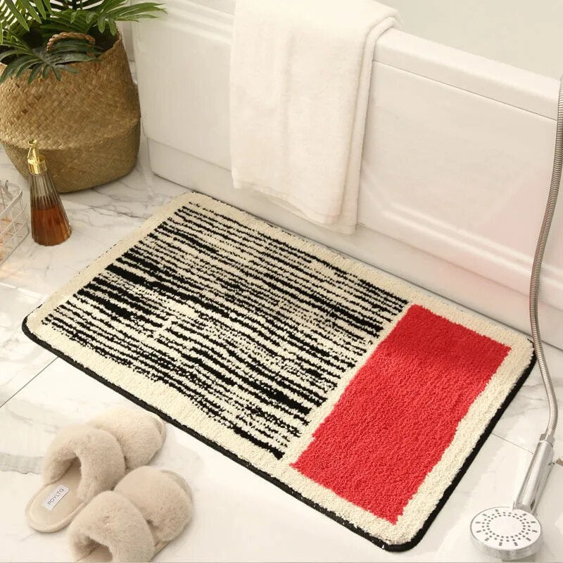 Retro Bath Mat – Anti-Slip Bathroom Rug for Modern Homes