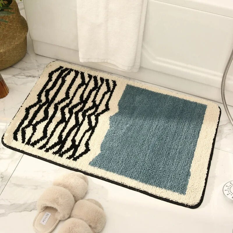 Retro Bath Mat – Anti-Slip Bathroom Rug for Modern Homes