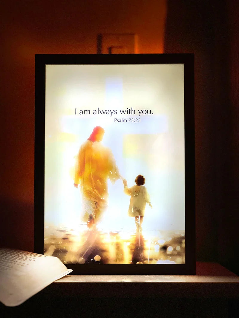 Jesus Lamp with Hand-Painted Artwork & Adjustable LED Lights