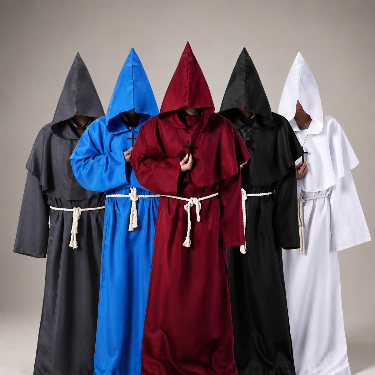 Women's Classic Nun Robe Costume – Full-Length Black & White
