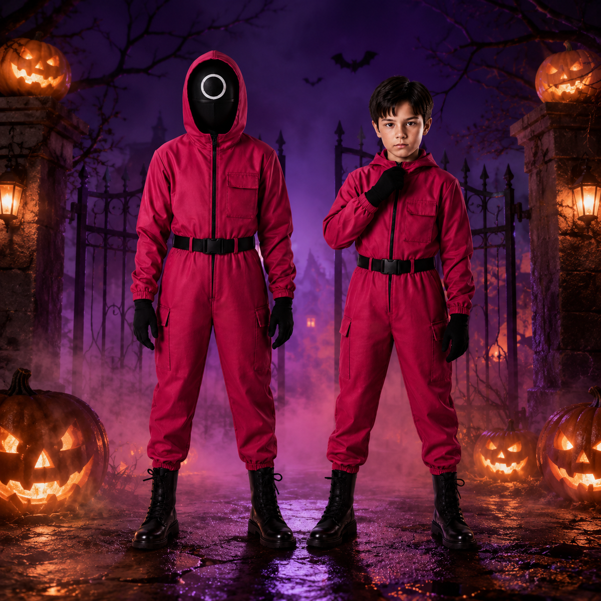 Kids Costume Jumpsuit with Hood, Mask & Accessories – Halloween