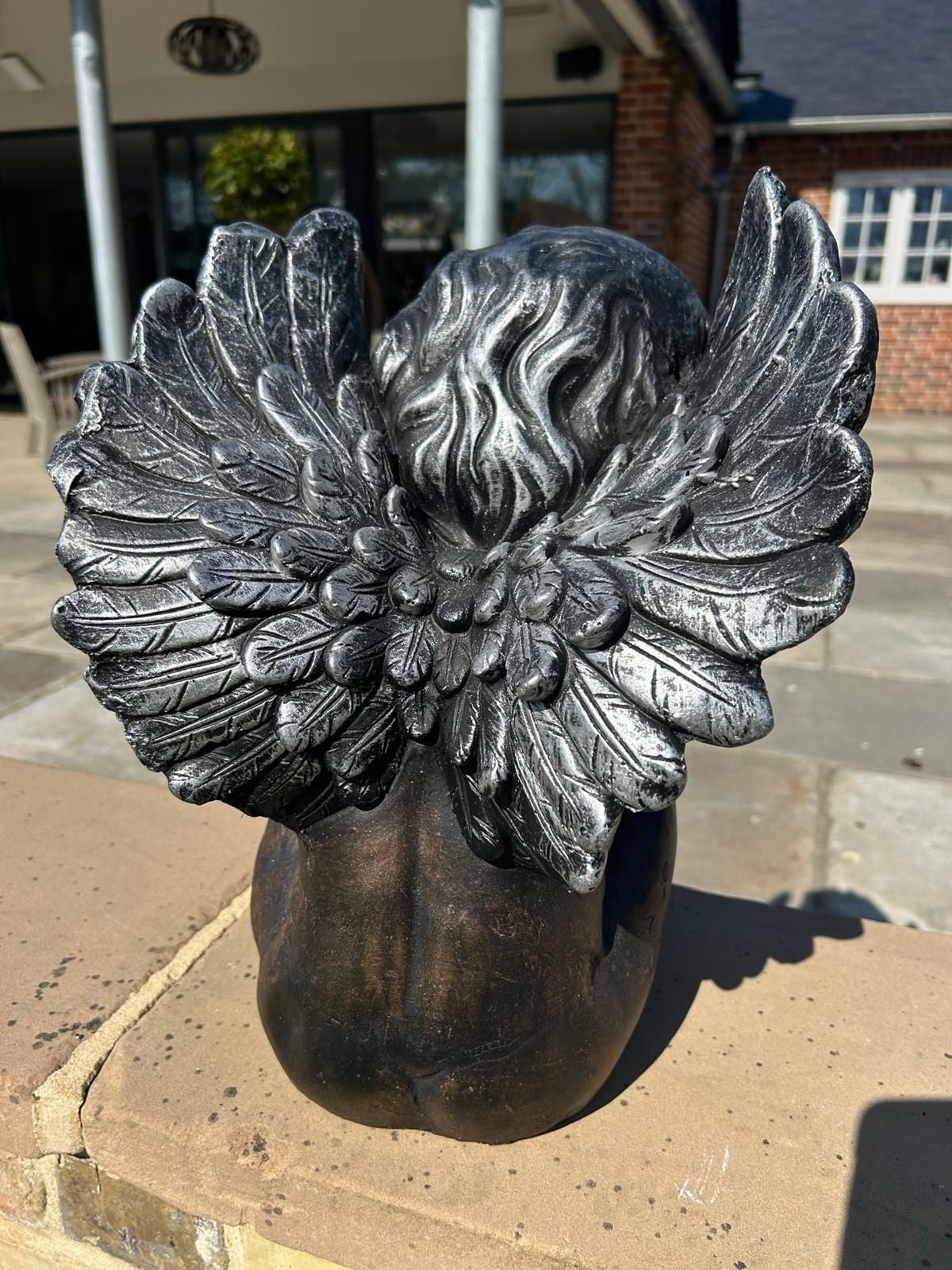Bronze Effect Cherub Angel Garden Statue Ornament