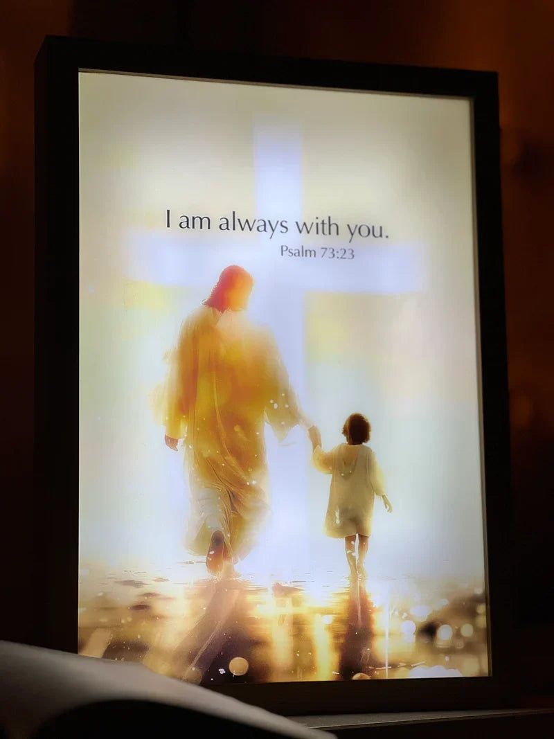Jesus Lamp with Hand-Painted Artwork & Adjustable LED Lights