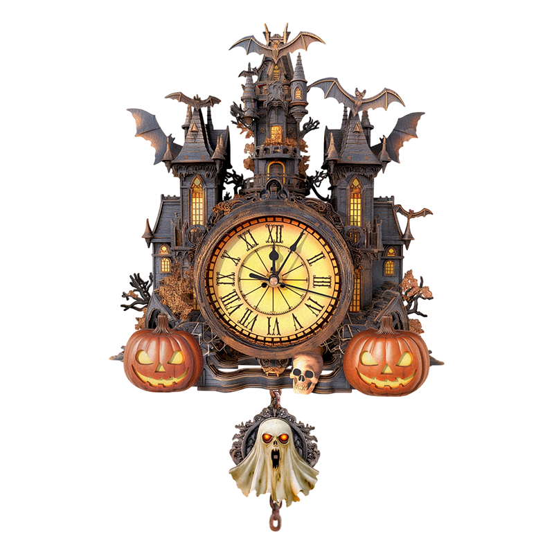 Halloween 3D Puzzle Clock – Wooden Castle Decoration