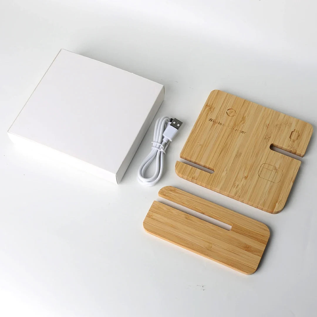 Bamboo Wireless Charging Station 3-in-1 for iPhone, Apple Watch & AirPods
