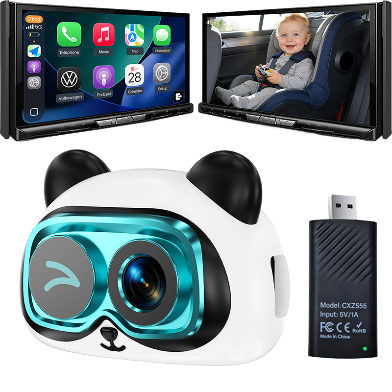 Wireless CarPlay Rear Seat Baby Camera – 1080p Night Vision