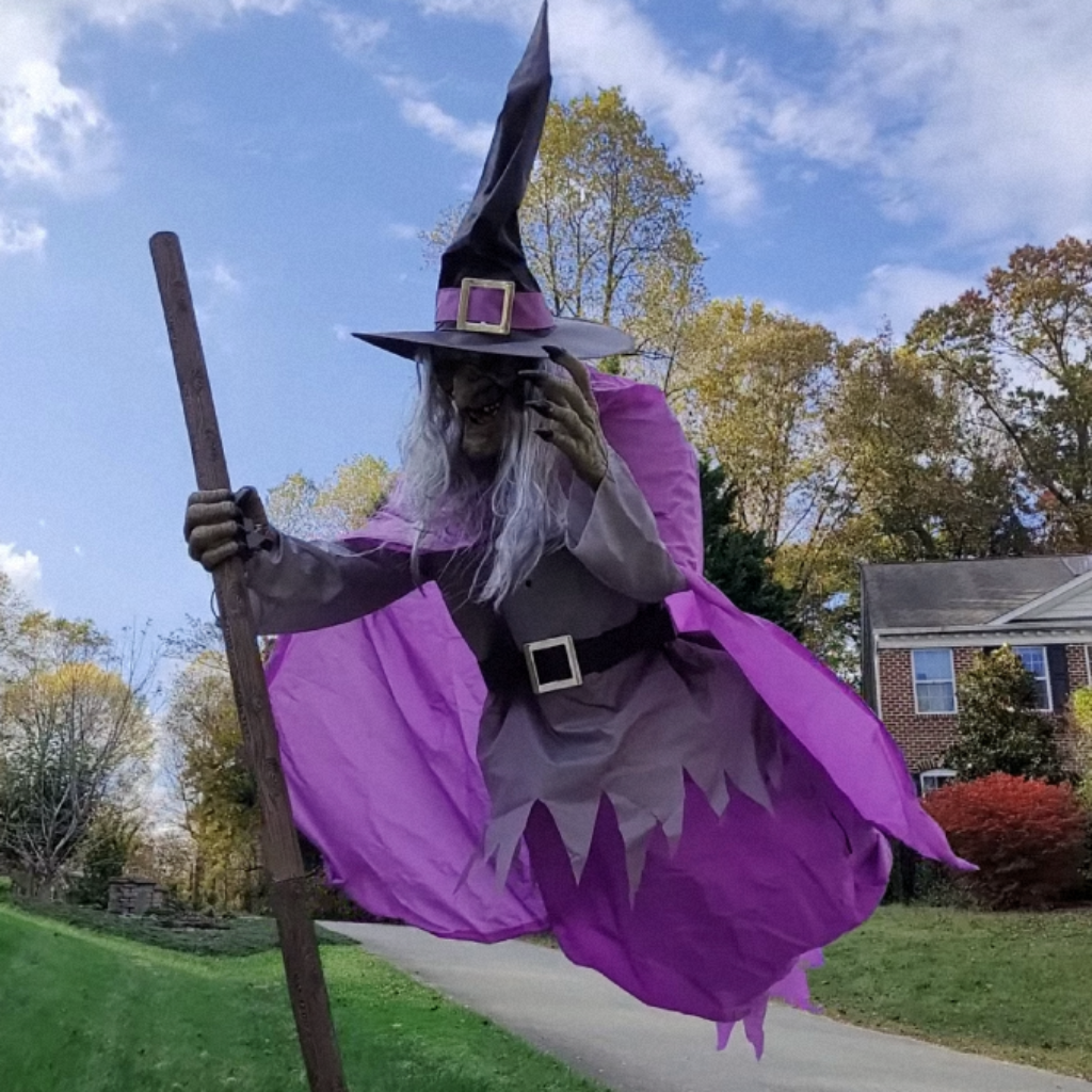 Hanging Witch Yard Decoration - 6ft Outdoor Halloween Decor