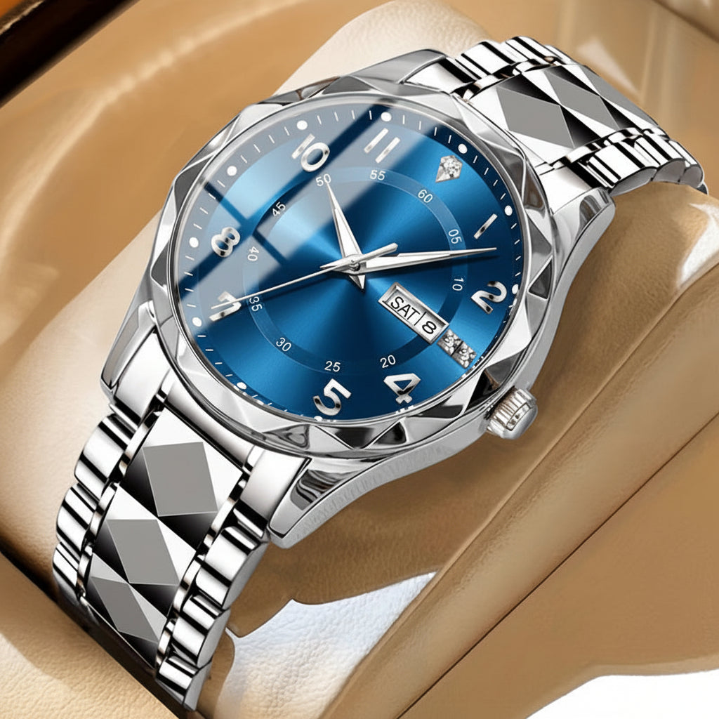 Titanium Men's Chronograph Sports Watch – Waterproof Dual Display