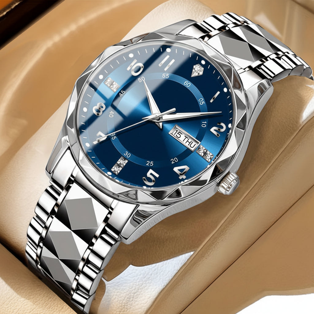 Titanium Men's Chronograph Sports Watch – Waterproof Dual Display