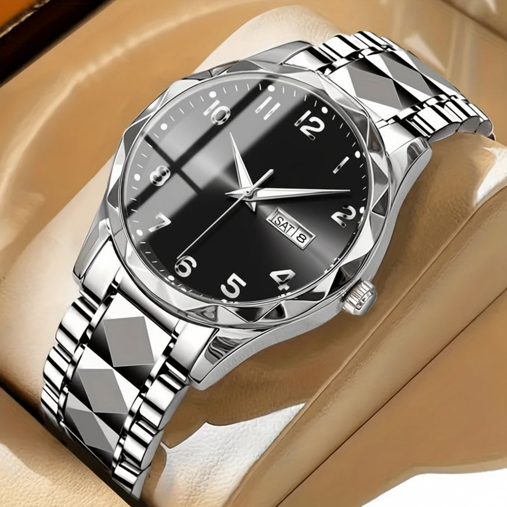 Titanium Men's Chronograph Sports Watch – Waterproof Dual Display