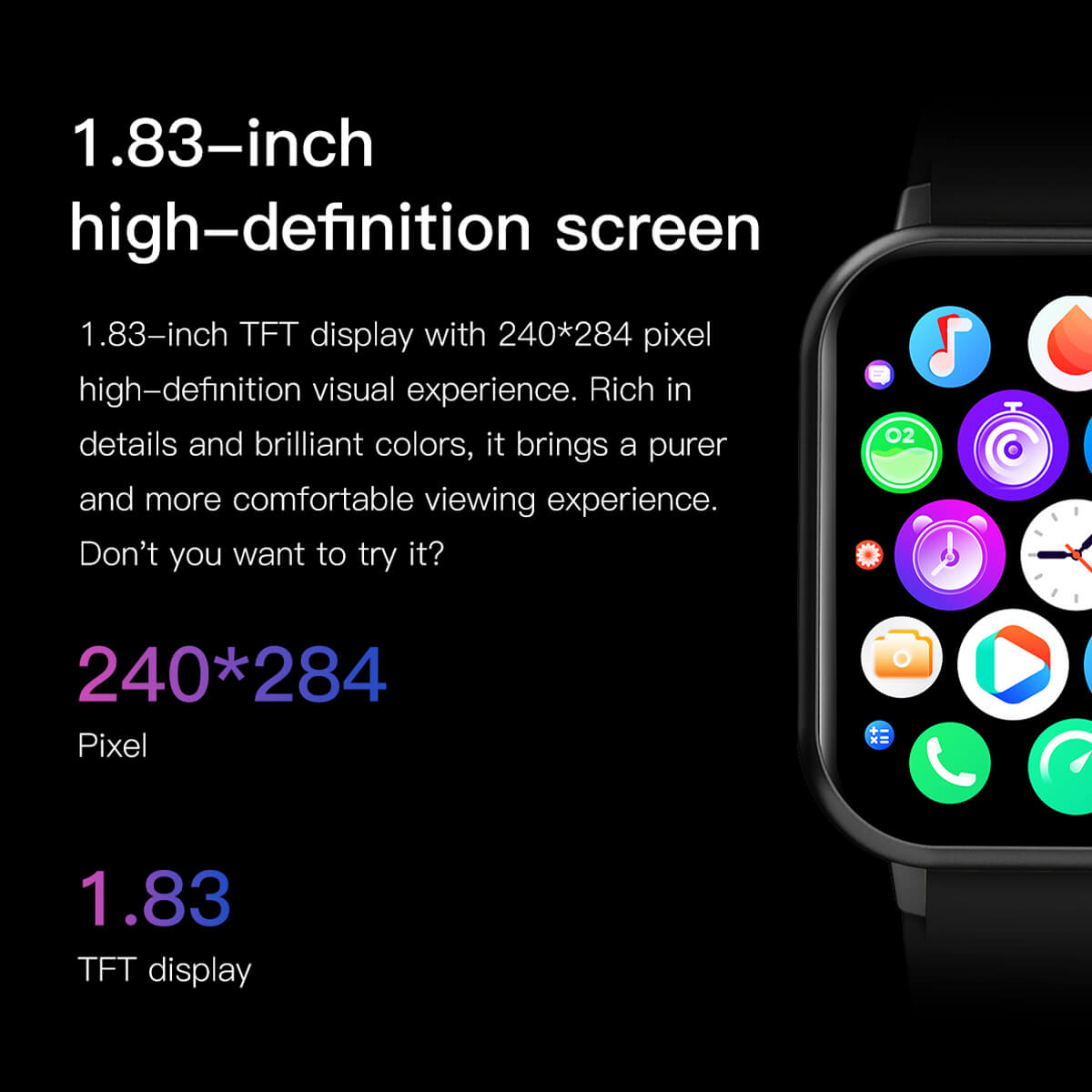 Smart Watch 1.8" HD Display – Fitness Tracker with GPS