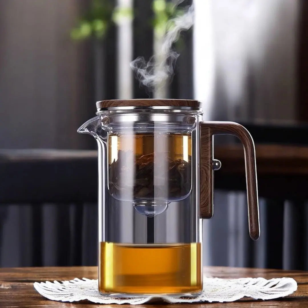 Premium Glass Teapot with Magnetic Infuser | Loose-Leaf Tea Brewing