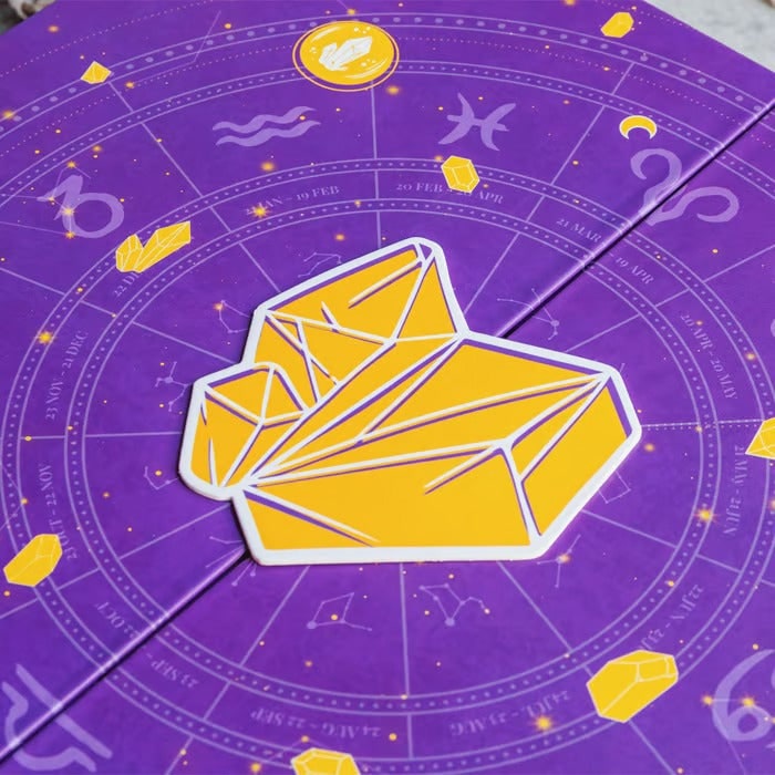 Crystal Advent Calendar 24 Compartments Purple Gold Countdown Box