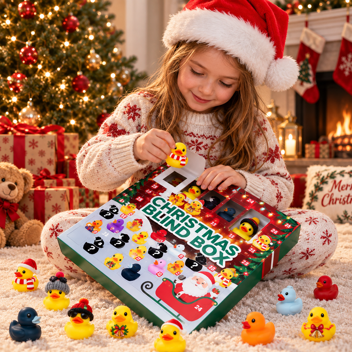 Kids' Advent Calendar with 24 Rubber Animals – Christmas Countdown