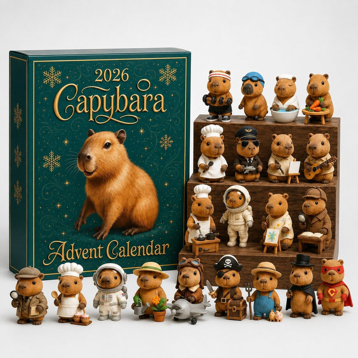 Capybara Advent Calendar 24 Days Christmas Countdown 2026