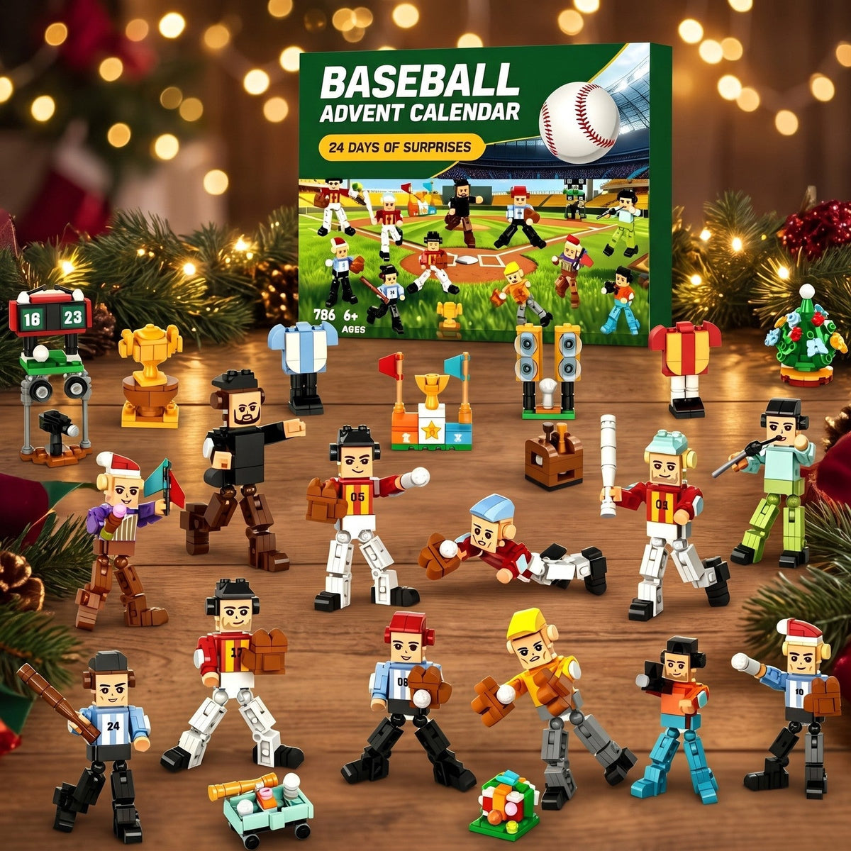 Baseball Advent Calendar – 786-Piece Build Team with Players and Ballpark