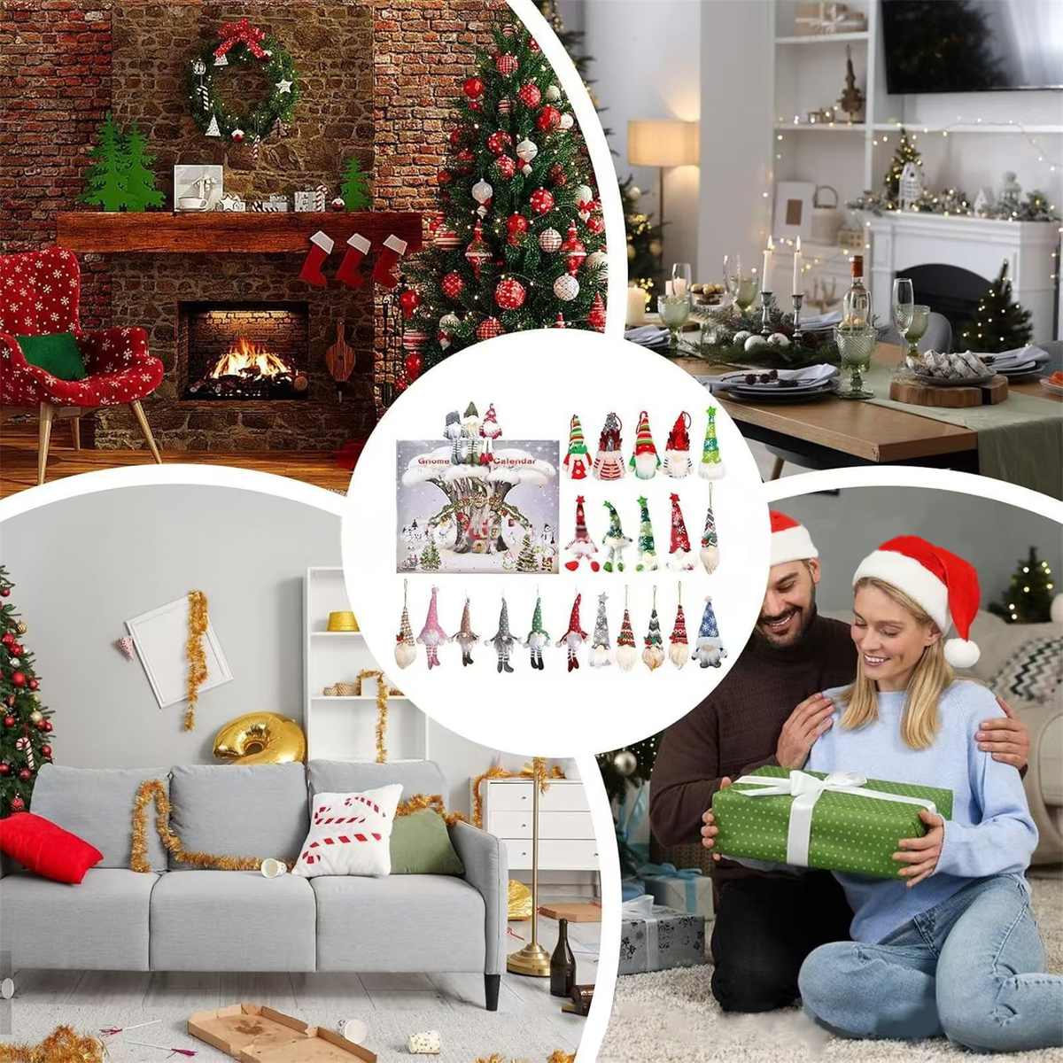 24 Handcrafted Gnome Advent Calendar with Lights & Music