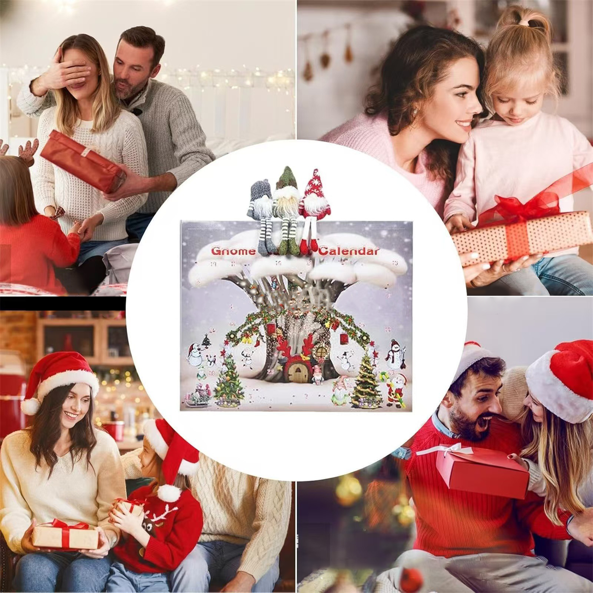 24 Handcrafted Gnome Advent Calendar with Lights & Music