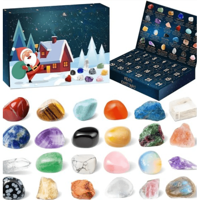 Natural Crystal Advent Calendar – 24 Gemstones Countdown