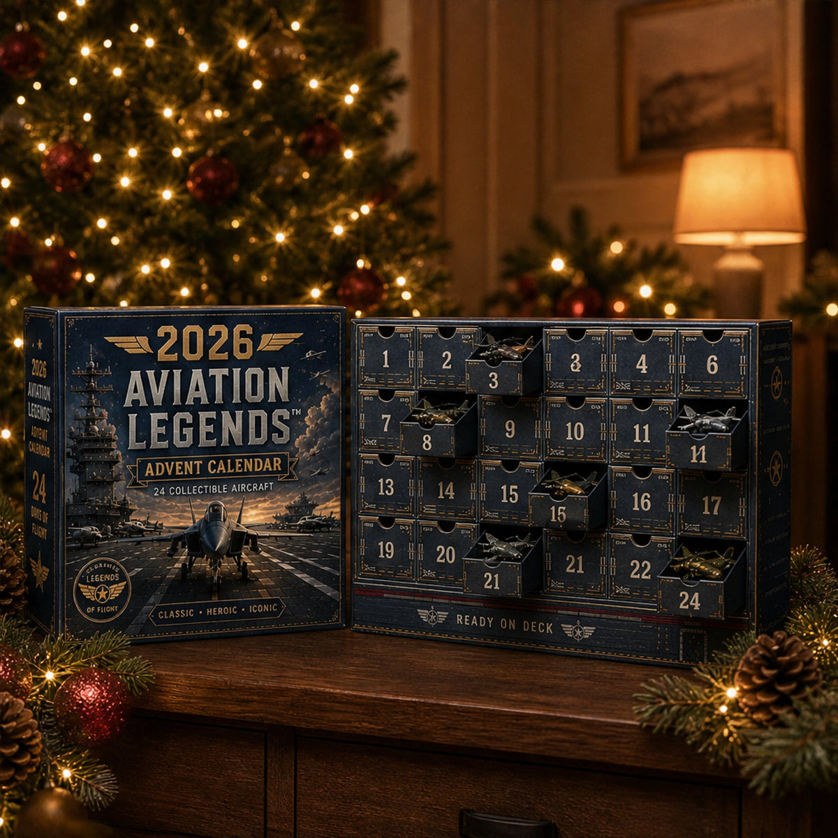 24-Day Aircraft Advent Calendar with Collectible Miniature Planes