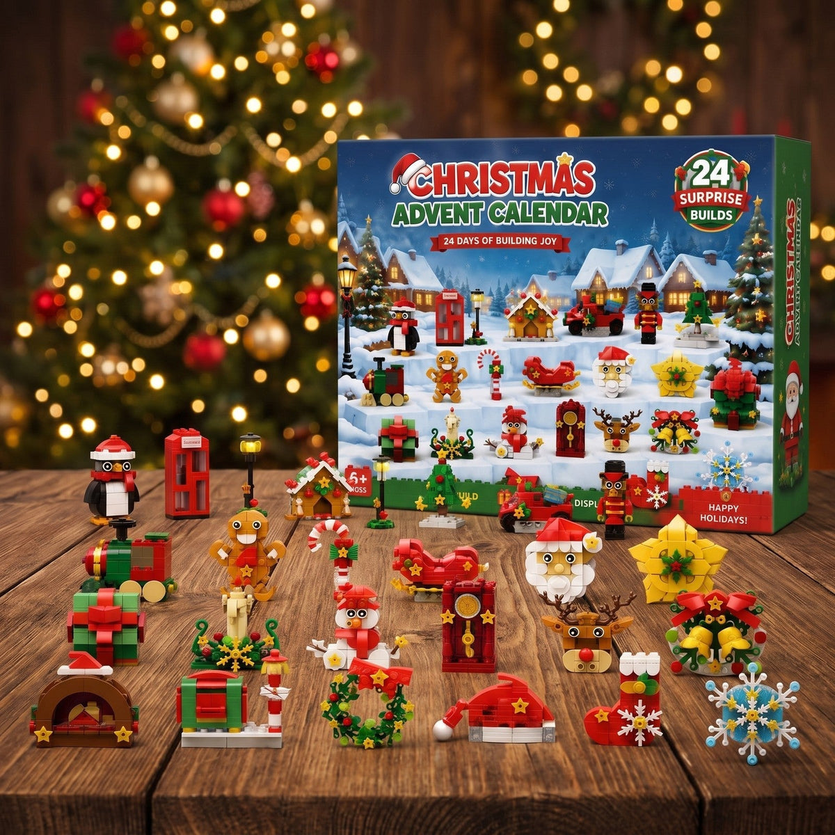 Christmas Advent Calendar Brick Magnets – 24 Daily Builds for Fridge Decor