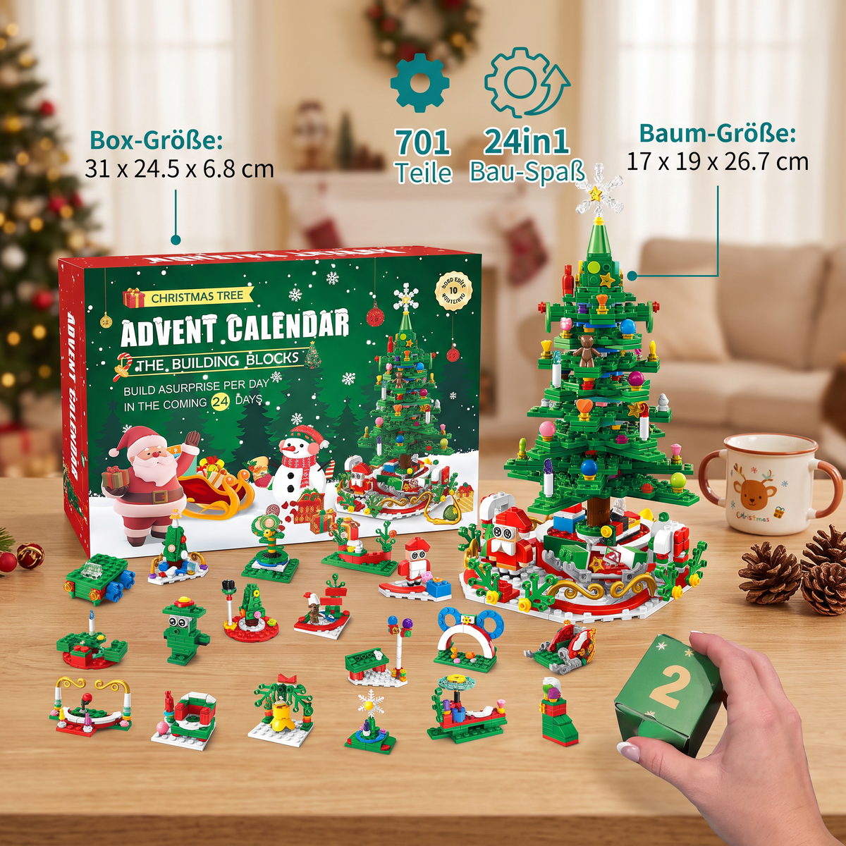 Kids' Christmas Tree Building Block Advent Calendar – 24 Days of Building