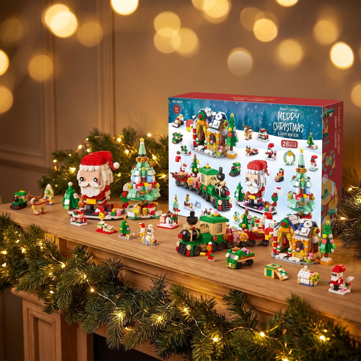 Christmas Village Advent Calendar – 28 Builds 6-in-1 Brick Set