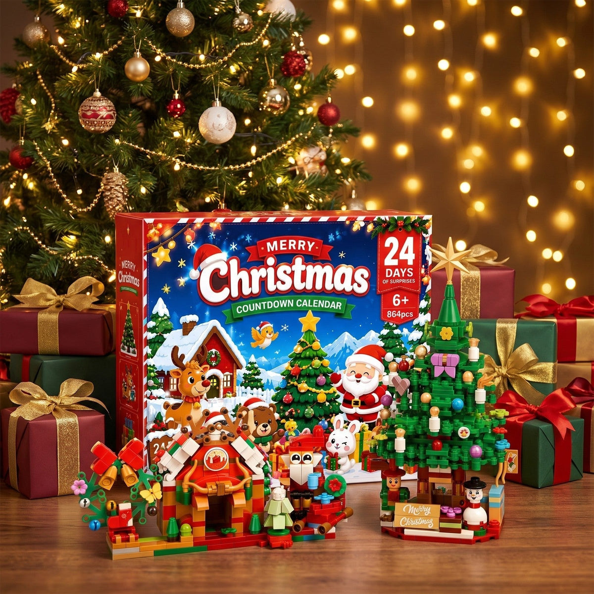 Christmas Village Brick Advent Calendar – 864 Piece Building Set