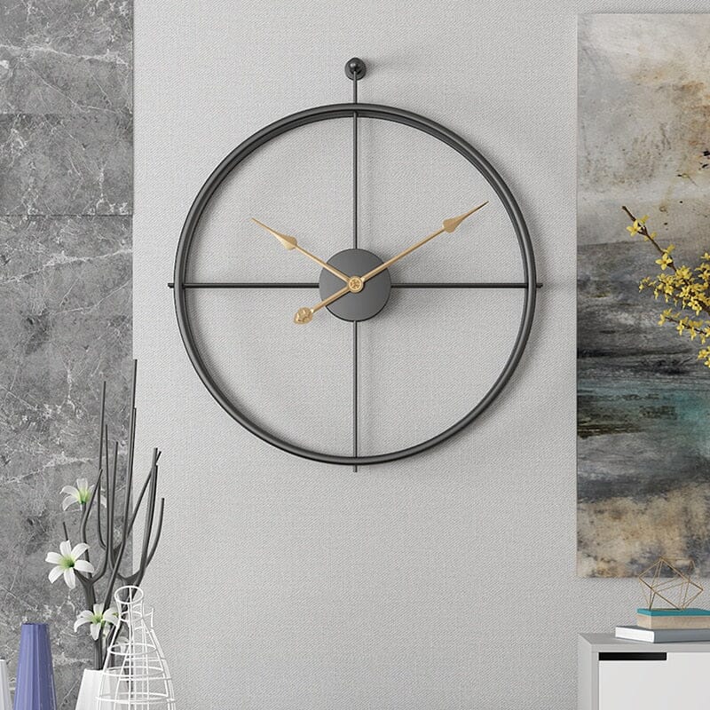 22 Inch Silent Metal Wall Clock – Modern Geometric Design