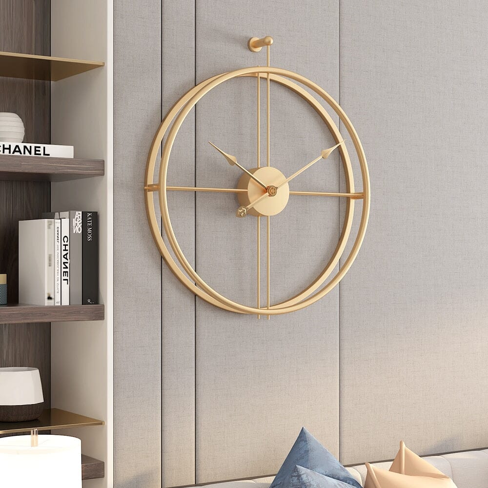 22 Inch Silent Metal Wall Clock – Modern Geometric Design