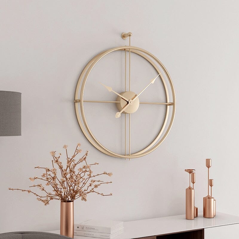 22 Inch Silent Metal Wall Clock – Modern Geometric Design