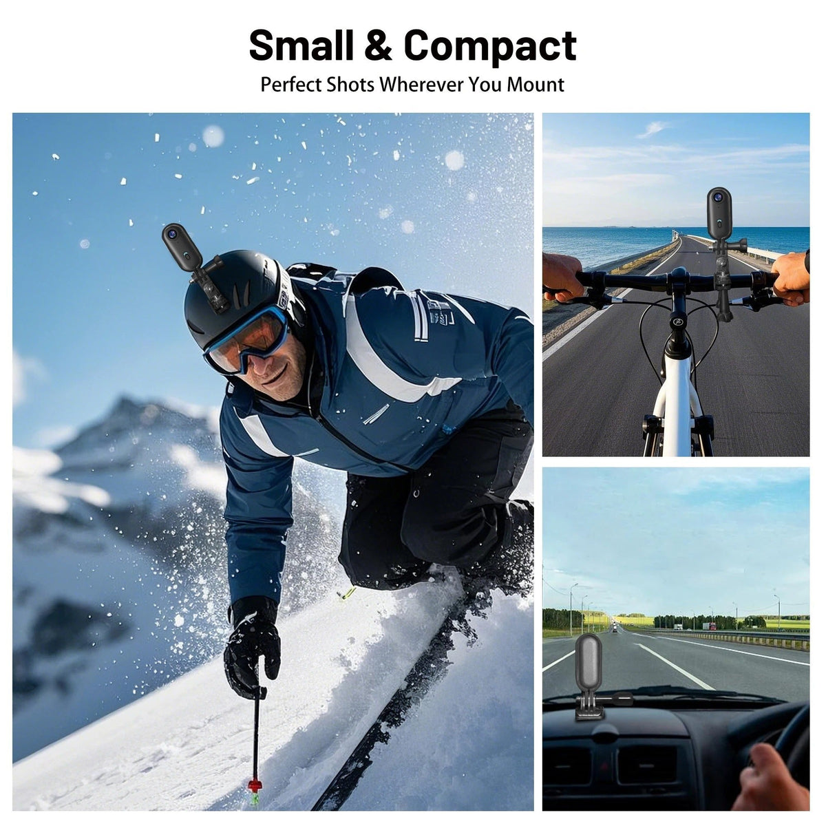 Magnetic 4K Action Camera with Wide-Angle Lens